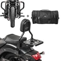 Craftride Sissybar Set für Kawasaki Vulcan S 15-20 mit Sturzbügel und Hecktasche  RH14-1