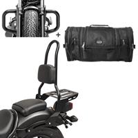 Craftride Sissybar Set für Honda Rebel 500 17-19 mit Sturzbügel und Hecktasche  RH10-2