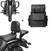 Craftride Sissybar Set für Kawasaki Vulcan S 15-20 mit Sturzbügel und Sissybartasche  RH13-5