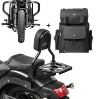 Craftride Sissybar Set für Kawasaki Vulcan S 15-20 mit Sturzbügel und Sissybartasche  RH13-1