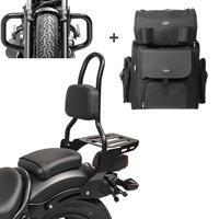 Craftride Sissybar Set für Honda Rebel 500 17-21 mit Sturzbügel und Sissybartasche  RH9-3