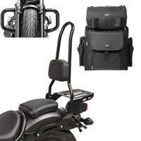 Craftride Sissybar Set für Honda Rebel 500 17-21 mit Sturzbügel und Sissybartasche  RH9-4