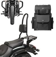 Craftride Sissybar Set für Kawasaki Vulcan S 15-20 mit Sturzbügel und Sissybartasche  RH13-2