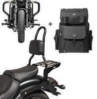 Craftride Sissybar Set für Kawasaki Vulcan S 15-20 mit Sturzbügel und Sissybartasche  RH13-3