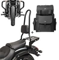 Craftride Sissybar Set für Kawasaki Vulcan S 15-20 mit Sturzbügel und Sissybartasche  RH13-4