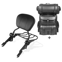 Craftride Sissybar SB1 + Hecktasche LX für Harley Touring 09-13 abnehmbar mit Gepäckträger  schwarz