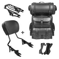 Craftride Sissybar AW + Hecktasche LX für Harley Road Glide 15-19 mit Gepäckträger schwarz 