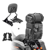 Craftride Sissybar XB + Hecktasche LX für Harley Touring 09-13 mit Gepäckträger schwarz 