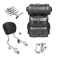 Craftride Sissybar XB + Hecktasche LX für Harley Touring 09-13 mit Gepäckträger chrom 