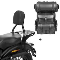 Craftride Sissybar CL + Hecktasche LX für Harley Dyna Street Bob 06-08 abnehmbar mit Gepäckträger 