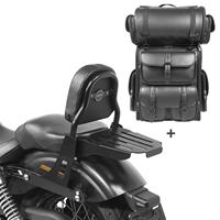 Craftride Sissybar + Hecktasche LX für Harley Street Bob / Low Rider 09-20 abnehmbar mit Gepäckträger  CSS