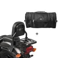 Craftride Sissybar XS3 + Hecktasche RB1 für Kawasaki VN 900 Light 10-14 mit Gepäckträger 