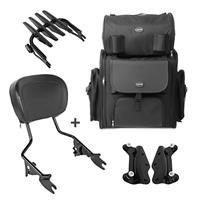 Craftride Sissybar XB + Hecktasche für Harley Touring 09-13 mit Gepäckträger schwarz 