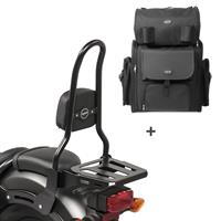 Craftride Sissybar L3 + Hecktasche für Kawasaki VN 900 Light Tourer 10-14 mit Gepäckträger 