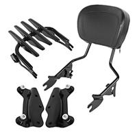 Craftride Set AF2 Sissybar mit Gepäckträger W1 schwarz, Montagekit und Seitenkoffer Innentasche für Harley Touring 14-20 