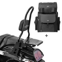 Craftride Sissybar CSL + Hecktasche für Harley Dyna Fat Bob 10-17 abnehmbar mit Gepäckträger 