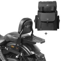 Craftride Sissybar + Hecktasche für Harley Street Bob / Low Rider 09-20 abnehmbar mit Gepäckträger  CSS