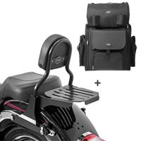 Craftride Sissybar CL + Hecktasche für Harley Softail 07-17 abnehmbar mit Gepäckträger 