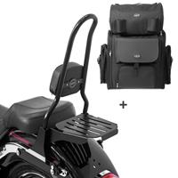 Craftride Sissybar CSXL + Hecktasche für Harley Softail 07-17 abnehmbar mit Gepäckträger 