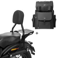 Craftride Sissybar CL + Hecktasche für Harley Dyna Street Bob 06-08 abnehmbar mit Gepäckträger 