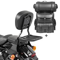 Craftride Sissybar SB1 + Hecktasche LX für Harley Sportster 883 04-10 abnehmbar mit Gepäckträger  schwarz