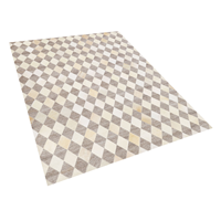 Beliani Vloerkleed leer beige/bruin 160 x 230 cm SESLICE