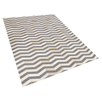 Beliani Vloerkleed leer grijs/beige 160 x 230 cm BAGGOZE