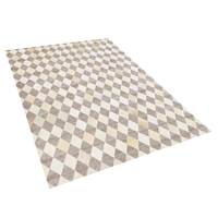 Beliani Vloerkleed leer beige/bruin 140 x 200 cm SESLICE