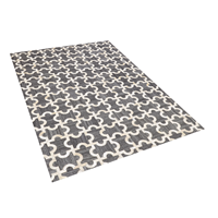 Beliani Vloerkleed leer grijs/beige 140 x 200 cm YEDISU