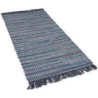beliani Trendy Teppich grau Streifen Baumwolle 80x150 cm Besni - Grau