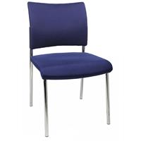 Topstar Bezoekersstoel, stapelbaar, met 4 poten, rugleuning met textielbekleding, VE = 2 stuks, blauw