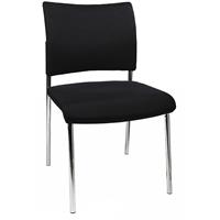 Topstar Bezoekersstoel, stapelbaar, met 4 poten, rugleuning met textielbekleding, VE = 2 stuks, zwart