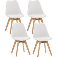 clp 4er Set Esszimmerstuhl Linares-weiß-Kunststoff