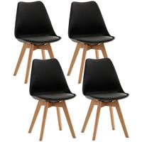 clp 4er Set Esszimmerstuhl Linares-schwarz-Kunststoff