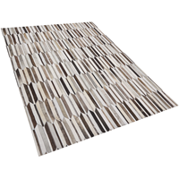 Beliani Vloerkleed leer beige/bruin 140 x 200 cm KULALAR