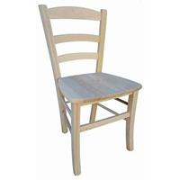 okaffarefatto Stuhl Modell Paesana mit Sitzfläche aus rohem Massivholz zum Bemalen