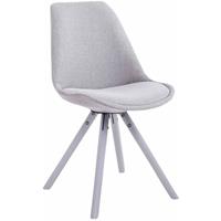 laricodesignmöbel Larico Design Möbel - Besucherstuhl Toulouse Stoff Rund-grau-Weiß (Eiche)