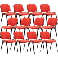 clp 12er Set Besucherstuhl Ken Stoff-rot