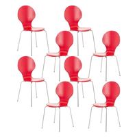 clp 8er Set Besucherstuhl Diego-rot