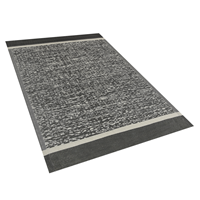 Beliani - Outdoor Teppich schwarz/weiß 120x180 cm Bodenschutzmatte Kunststoffmatte Ballari - Schwarz