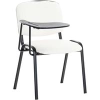 laricodesignmöbel Larico Design Möbel - Stuhl Ken mit Klapptisch Kunstleder-weiß-Metall matt schwarz