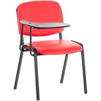 laricodesignmöbel Larico Design Möbel - Stuhl Ken mit Klapptisch Kunstleder-rot-Metall matt schwarz
