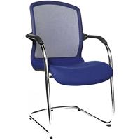 Topstar OPEN CHAIR - de design bezoekersstoel, sledestoel met netrugleuning, VE = 2 stuks, koningsblauw