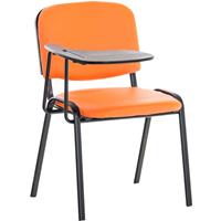 laricodesignmöbel Larico Design Möbel - Stuhl Ken mit Klapptisch Kunstleder-orange-Metall matt schwarz