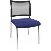 Topstar Bezoekersstoel, stapelbaar, met 4 poten, netrugleuning, VE = 2 stuks, blauw
