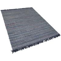 beliani Trendy Teppich grau Streifen Baumwolle 160x230 cm Besni - Grau