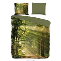 Good Morning dekbedovetrek Woods - groen - 140x200/220 cm