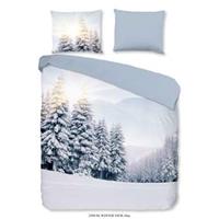 Pure dekbedovertrek Winterview - blauw - 240x200/220 cm