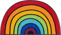 Fußmatte Round Rainbow, wash+dry by Kleen-Tex, halbrund, Höhe: 7 mm, Schmutzfangmatte, Motiv Regenbogen, In- und Outdoor geeignet, waschbar