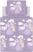 TICAA Kinderbettwäsche Set inkl. Bettlaken Prinzessin Lila, Baumwolle, 80 x 80 cm + 135 x 200 cm lila